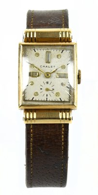 Lot 1706 - CHALET; a 14ct gold cased wristwatch, with...