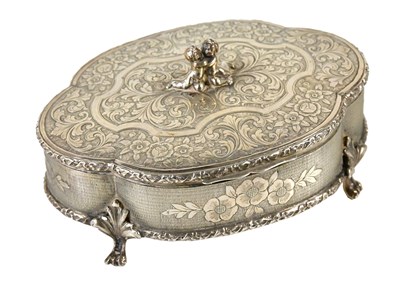 Lot 2477 - A Continental 800 grade silver trinket box and...