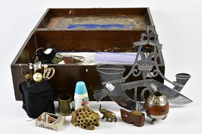 Lot 5052 - A Victorian workbox containing an assortment...