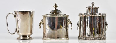 Lot 2829 - Two Georgian style plated caddies, approx 13cm...