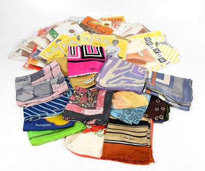 Lot 789 - Twenty-four vintage 100% silk scarves...
