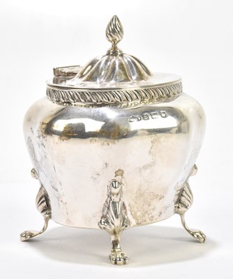 Lot 2289 - A hallmarked silver tea caddy of shaped oval...