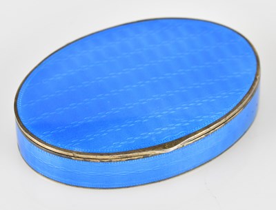 Lot 2064 - ASPREY; a hallmarked silver and blue guilloche...