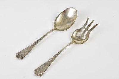 Lot 2485 - A German 800 grade silver serving spoon and...