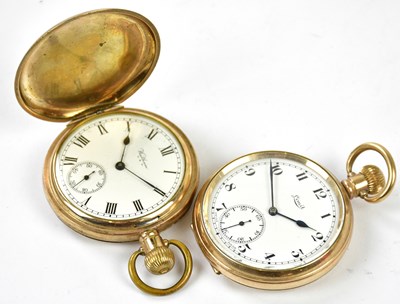 Lot 3005 - A gold plated hunter cased Waltham pocket...