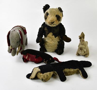 Lot 4506 - A small group of plush toys including a 19th...