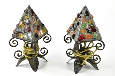 Lot 5182 - MURANO; a pair of 1950s glass table lamps,...