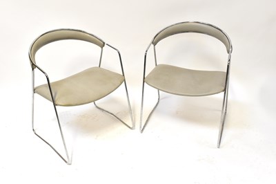 Lot 4 - Four mid-20th century tubular chrome bar...