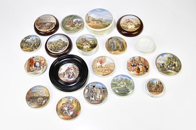 Lot 1271 - Fourteen Prattware pot lids including 'Pegwell...