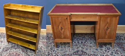 Lot 45 - A 20th century mahogany leather topped desk,...