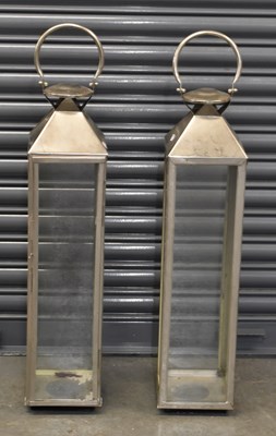 Lot 116 - A pair of large modern stainless steel...