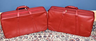 Lot 721 - FERRARI; a pair of red leather Schedoni for...