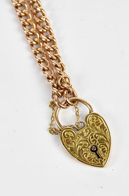 Lot 281 - A 9ct graduated rose gold bracelet with...