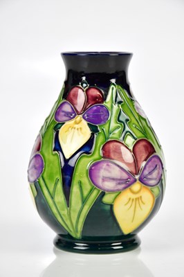 Lot 2659 - MOORCROFT; a 'Heartsease' vase, height 13cm.