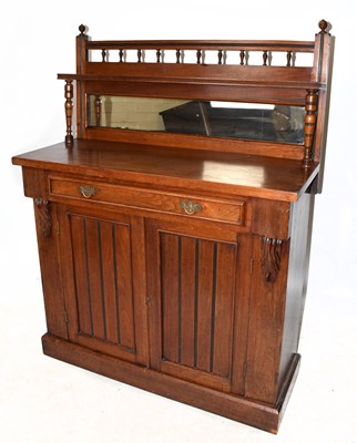 Lot 1612 - An Edwardian walnut chiffonier with raised...