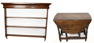 Lot 1488 - A 1930s oak gate leg table, with a 19th...