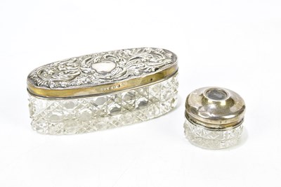 Lot 1116 - Two hallmarked silver and cut glass trinket...