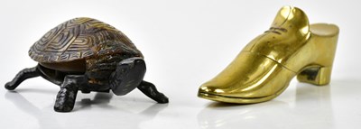 Lot 5015 - A 19th century novelty brass snuff box...