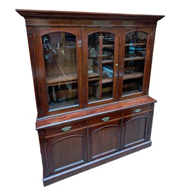 Lot 17 - A Victorian mahogany bookcase with moulded...