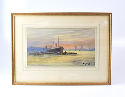 Lot 498 - LOUIS BANGFORD (?); watercolour, river scene...