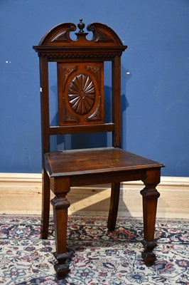Lot 6678 - An early 20th century carved oak hall chair in...