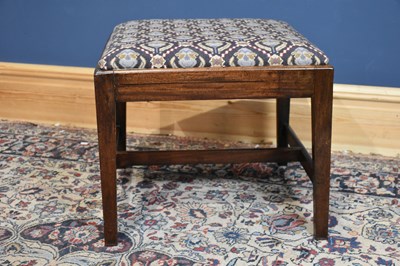 Lot 6623 - A Georgian mahogany stool, with tapestry top,...