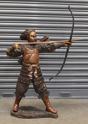 Lot 669 - A large Japanese bronze sculpture of Emperor...