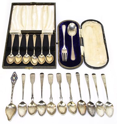 Lot 2090 - C.W. FLETCHER & SONS; a set of six hallmarked...