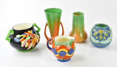 Lot 5475 - CROWN DUCAL; an Art Deco twin handled squat...
