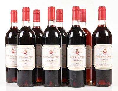 Lot 4310 - RED WINE; eight bottles Chateau de Sours...