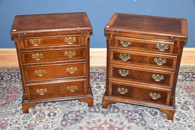 Lot 6725 - A pair of reproduction walnut bachelors'...