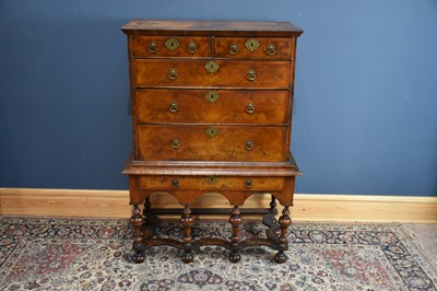 Lot 6542 - An 18th century walnut and crossbanded chest...