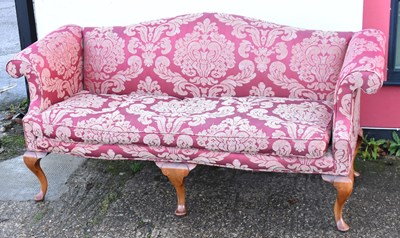 Lot 1 - A reproduction Queen Anne style upholstered...