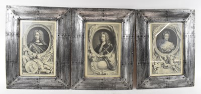 Lot 257 - AFTER GODFREY KNELLER; a set of three black...