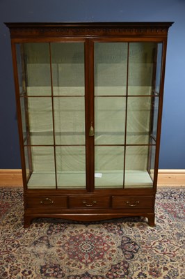 Lot 6564 - An early 20th century mahogany display cabinet,...