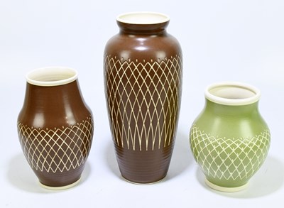 Lot 862 - ROYAL LANCASTRIAN; three mid-century vases...