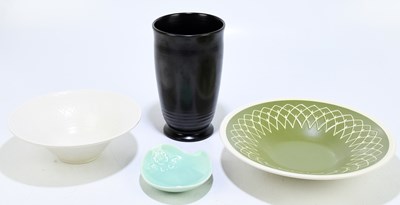 Lot 863 - ROYAL LANCASTRIAN; a mid-century green glazed...