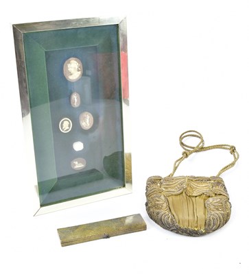 Lot 5023 - A shagreen case containing a gilt metal...