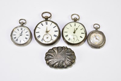 Lot 1200 - A hallmarked silver key wind open faced pocket...