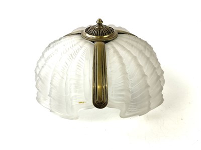 Lot 5188 - An Art Deco frosted glass and chrome shell...