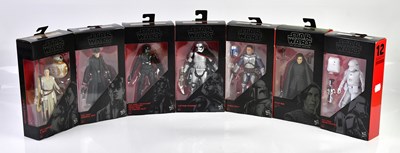 Lot 4438 - STAR WARS; a group of seven Black Series...
