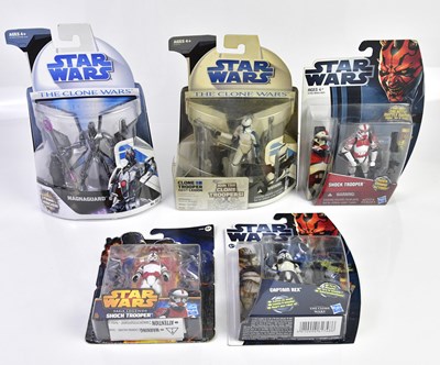 Lot 4583 - STAR WARS; a group of five Clone Wars figures...