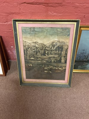 Lot 6064 - JOHN RIDGEWELL; ink on paper, stylized...