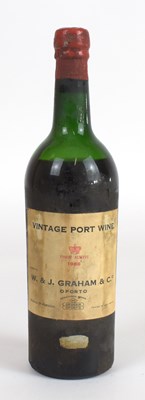 Lot 2791 - PORT; a bottle W&J Graham & Co vintage port 1966.