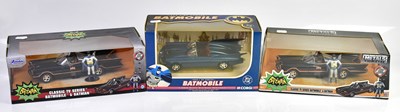 Lot 4641 - BATMAN; three Batmobiles comprising a Corgi...