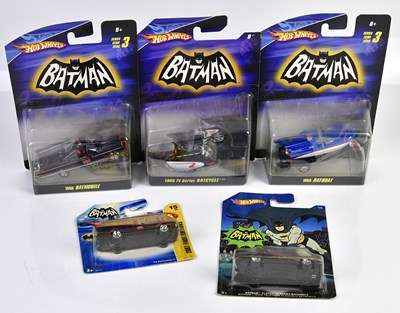 Lot 4642 - BATMAN; a collection of five Hot Wheels...