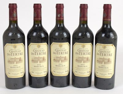 Lot 4290 - RED WINE; five bottles Château du Tertre...