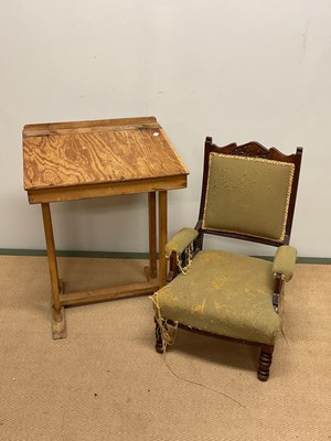 Lot 566 - A child's mahogany chair and desk, chair...