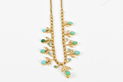 Lot 382 - An 18ct and 15ct yellow gold necklace, the...