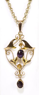 Lot 1391 - An Edwardian 9ct gold and gem set and open...